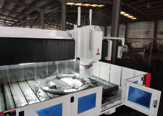 1000mm Gantry Height Dual Head CNC Plate Milling TappingMachine And Workpiece Size 3500x3500mm