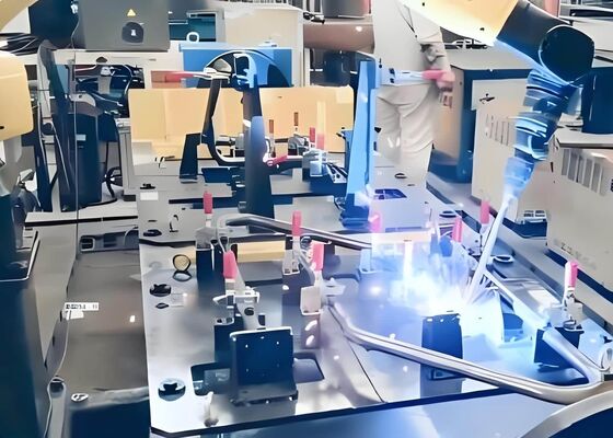 Standard-Roboter-Schweißarbeitsstation mit Schweißfackel in Maschinenbau und Schiffbau