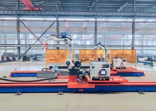 2010mm Arm Span Orthogonal Rail Schweißroboter für Kranbalken H-förmige Stahlsäule