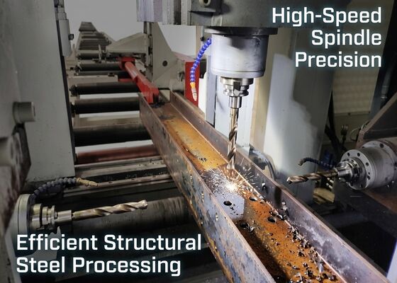 Modell BHD500/3 CNC-H-Profil-Stahl-Kombibearbeitungsmaschine 100~3000 U/min Spindelgeschwindigkeit